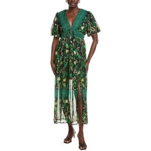Marion Womens  Printed Floral Midi Dress, Green